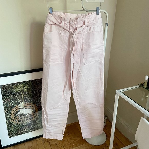 A.L.C. Coburn Paperbag Waist Pants in Light Pink/Morganite, Size 8 - Picture 4 of 9